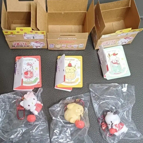 [BUNJANG] Sanrio Fruits Shop Cherry Figure Keychain - Hello Kitty, Pompompurin, Pochacco (Sealed) / (비닐 미개봉)산리오 프루츠샵 체리 피규어 키링 헬로키티 폼폼푸린 포차코