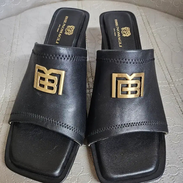 [BUNJANG] Bruno Magli Leather Mules Sandals 240-245 / 브루노말리 가죽뮬샌들240-245