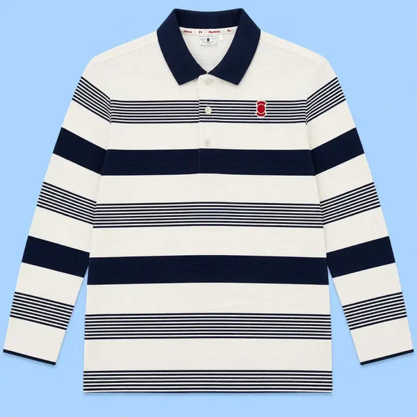 [BUNJANG] W.Angle Stripe Polo Shirt / 와이드앵글 L 100 스트라이프 카라티 골프웨어 골프복 운동복 일상복