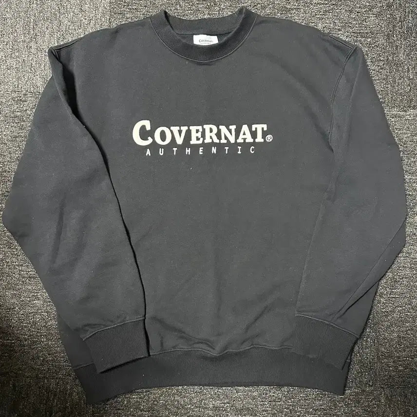 [BUNJANG] Covernat Authentic Logo Sweatshirt Black L / 커버낫  어센틱 로고 스웻셔츠