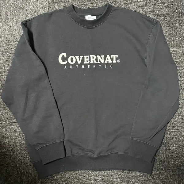 [BUNJANG] Covernat Authentic Logo Sweatshirt Black L / 커버낫  어센틱 로고 스웻셔츠