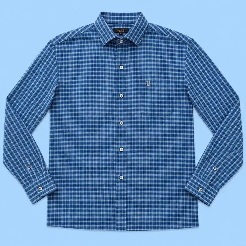 [BUNJANG] Daks Check Long Sleeve Polo Shirt / 닥스 체크 셔츠 M 95 남방 긴팔 폴로 카라티