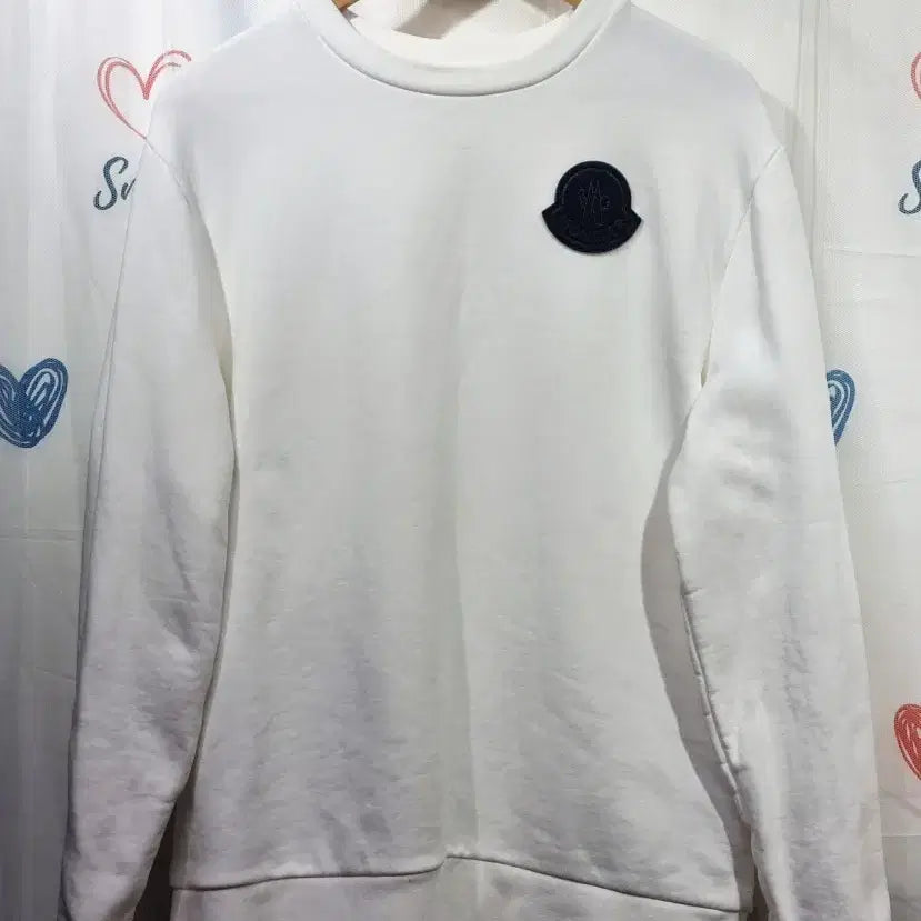 [BUNJANG] Moncler Logo Patch Sweatshirt XL White / 정품) 몽클레어  로고 패치 스웨트 셔츠