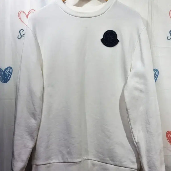 [BUNJANG] Moncler Logo Patch Sweatshirt XL White / 정품) 몽클레어  로고 패치 스웨트 셔츠