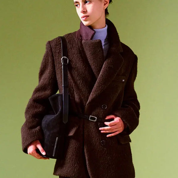 [BUNJANG] L'Eveil Quilted Lined Alpaca Jacket Dark Brown / [루에브르] 퀼티드 라인드 알파카 자켓 다크 브라운