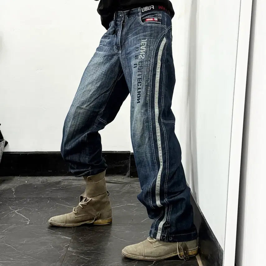 [BUNJANG] Fubu Sideline Old School Denim Pants / 후부 사이드라인 올드스쿨 데님 팬츠