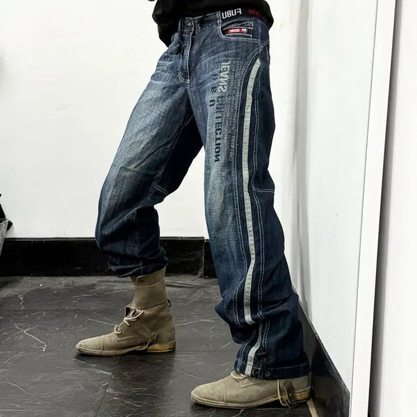 [BUNJANG] Fubu Sideline Old School Denim Pants / 후부 사이드라인 올드스쿨 데님 팬츠