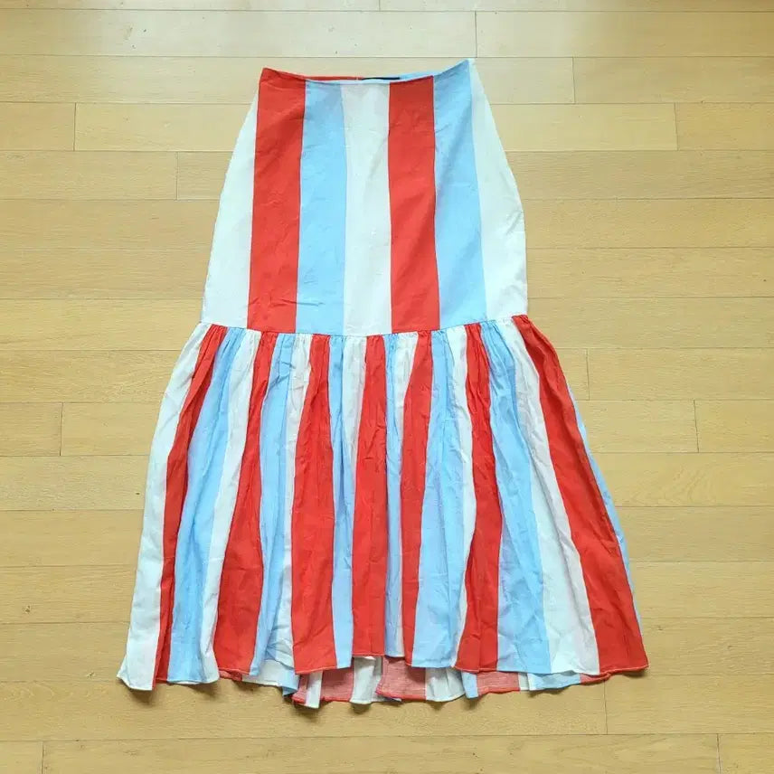 [BUNJANG] Linen Stripe Maxi Mermaid Skirt / 롱스커트 린넨스커트 맥시롱스커트 스트라이프 바캉스 머메이드