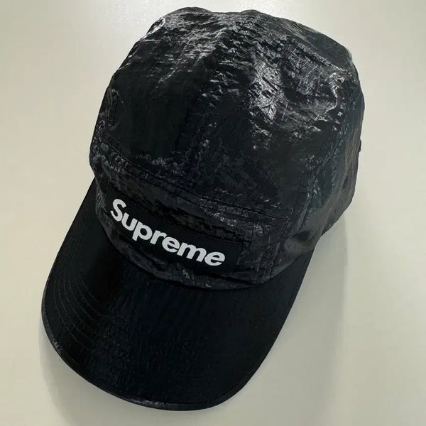 [BUNJANG] Supreme Gloss Ripstop Camp Cap Black / 슈프림 글로스 립스탑 캠프캡 블랙