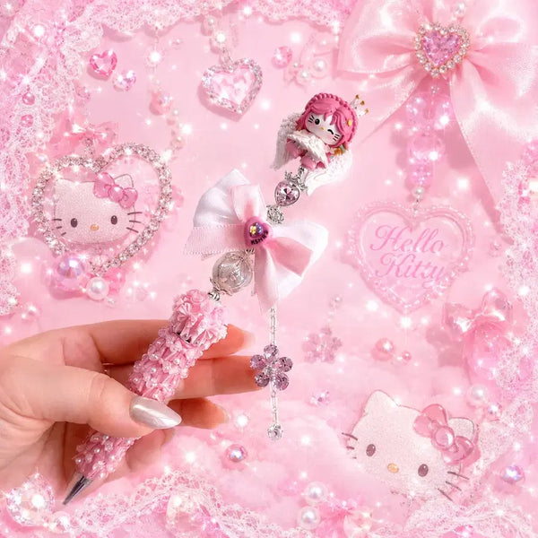 [BUNJANG] Pink Princess Handmade Kitty Pen / 핑크공주 수제키티펜