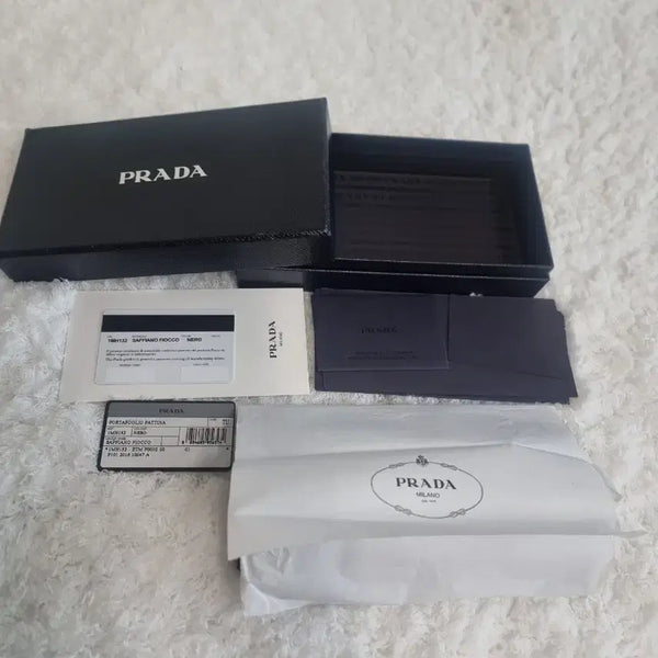 [BUNJANG] Prada Saffiano Long Wallet Black / 프라다 사피아노 장 지갑 블랙 정품