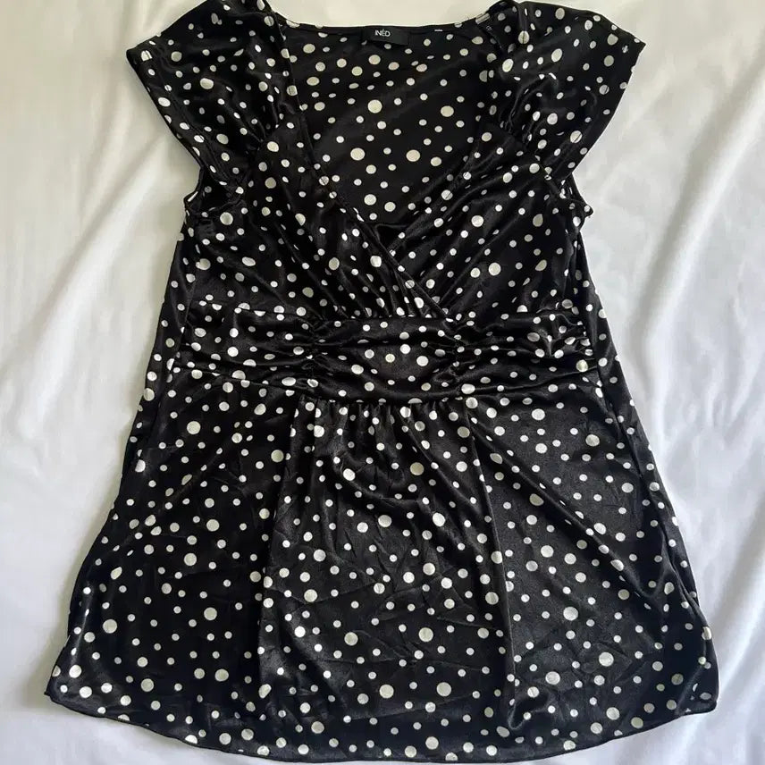 [BUNJANG] Japanese Vintage Polka Dot Layered Blouse / 일본빈티지 도트 레이어드 블라우스