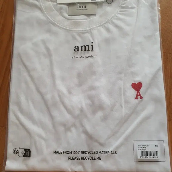 [BUNJANG] AMI Alexandre Mattiussi Heart Logo Short Sleeve T-Shirt White XL / 아미 알렉상드르 마티우시 하트 로고 반팔 티셔츠 화이트xl