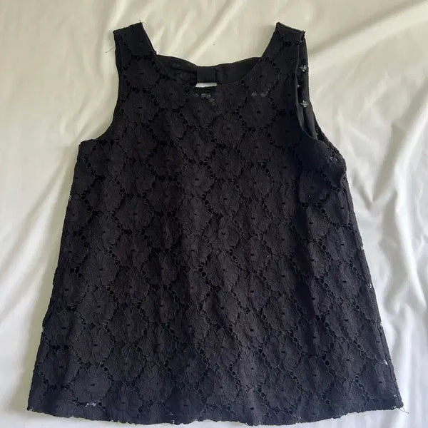 [BUNJANG] Japanese Vintage Ribbon Lace Camisole Blouse / 일본빈티지 리본 레이스 나시 블라우스