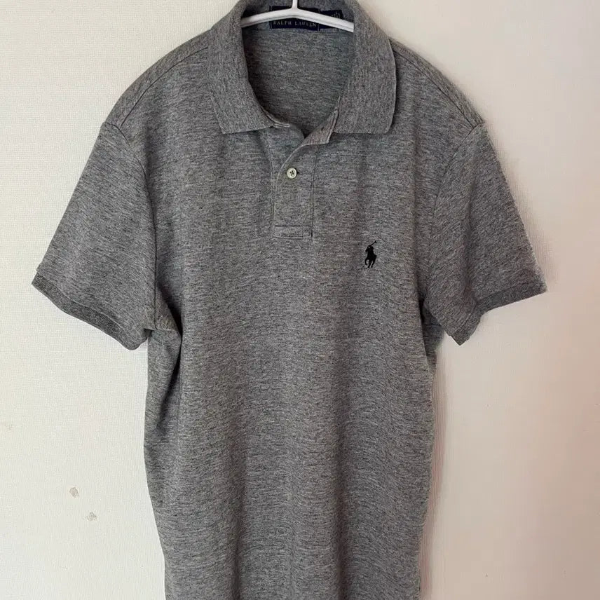 [BUNJANG] Polo Ralph Lauren Men's Grey Logo Embroidered Polo Shirt Size S / 폴로 랄프로렌 카라티 s