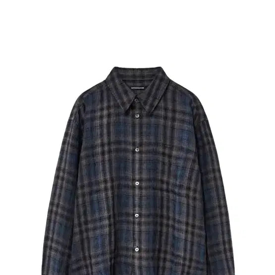 [BUNJANG] HAECH(ING)ROOM Museum Shirt Linen Check Charcoal Blue / 해칭룸 Museum Shirt Linen Check 차콜 블루