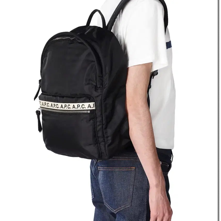 [BUNJANG] A.P.C. Repeat Logo Backpack Black / APC 리피트 로고 백팩 블랙