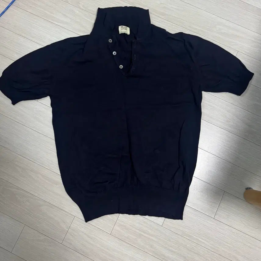 [BUNJANG] William Rocky Navy Cotton Short Sleeve Knit / 윌리엄로키 네이비 코튼 반팔 니트
