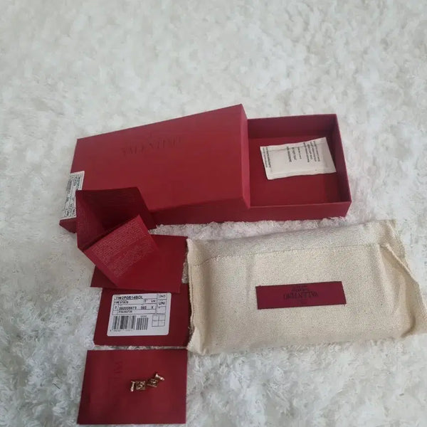[BUNJANG] Valentino V Logo Bi-Fold Wallet Full Box Set / 발렌티노 V 로고 이어링 반지갑풀박스 정품