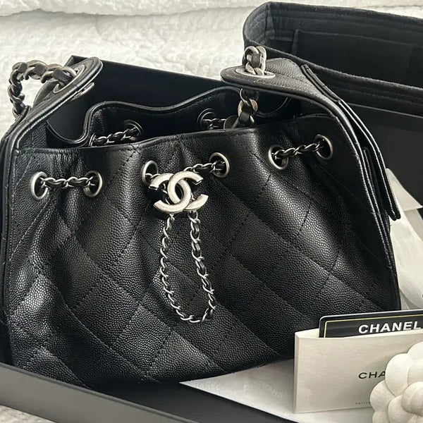 [BUNJANG] Chanel Black Caviar Silver Mini Bag 25 Full Box (New) / 블랙 캐비어 은장 미니백 25 풀박 (새상품)