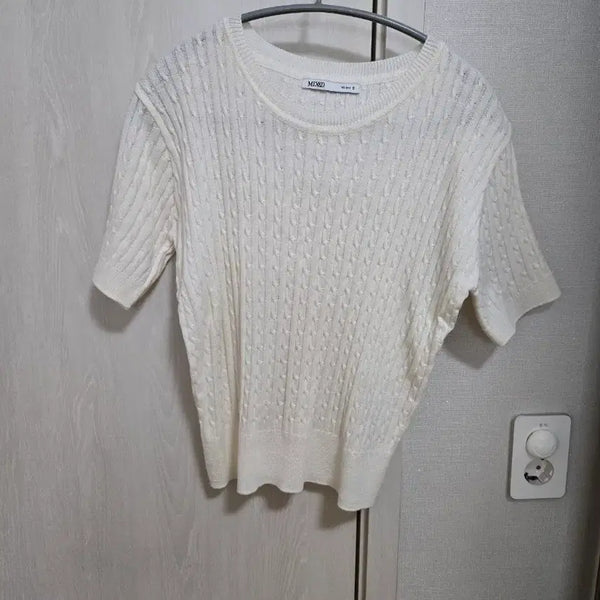 [BUNJANG] MIXXO Cable Short Sleeve Knit S Ivory / 미쏘 케이블 반팔 니트 팝니다!