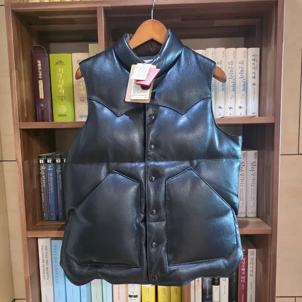 [BUNJANG] Real Goat Leather Padded Vest (L) / 새상품 (L) 리얼시몬스 염소가죽 패딩 조끼