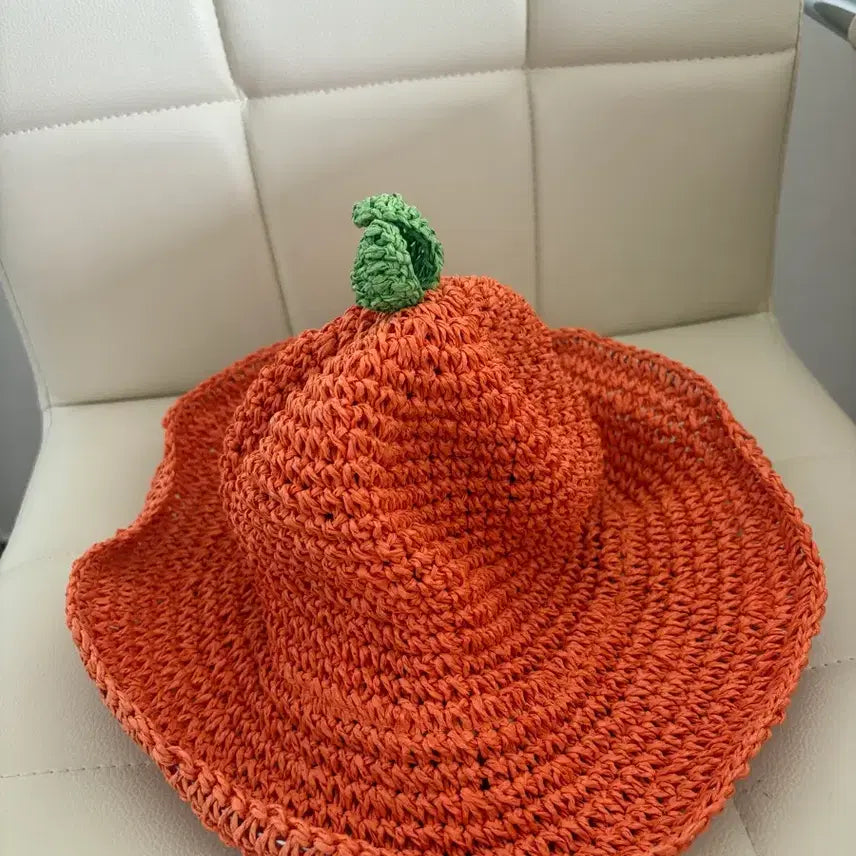 [BUNJANG] Orange Tangerine Knit Bucket Hat / [새상품] 제주도 한라봉 기념품 주황색 귤모양 니트 벙거지 모자