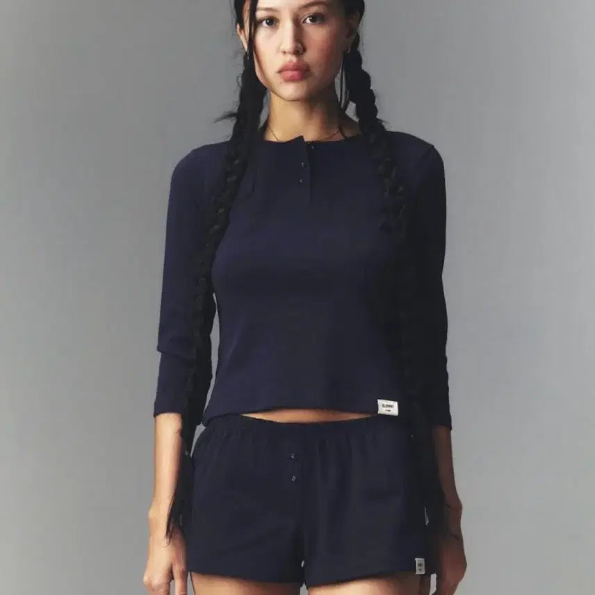 [BUNJANG] Glony Henley Neck Navy / 글로니 헨리넥 - 네이비