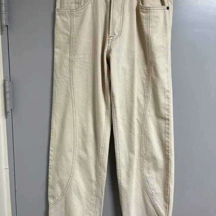 [BUNJANG] UNFFECTED Track Denim Ecru S / 언어펙티드 트랙 데님 에크루 S