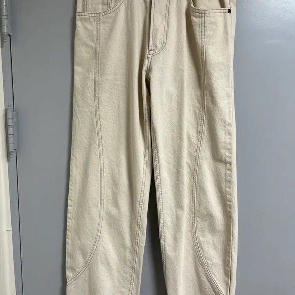 [BUNJANG] UNFFECTED Track Denim Ecru S / 언어펙티드 트랙 데님 에크루 S