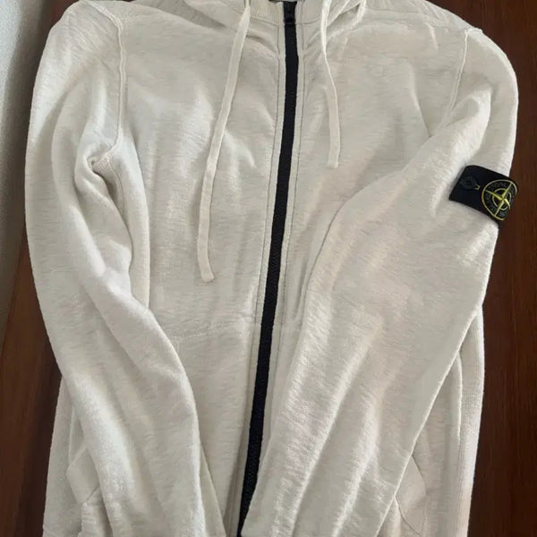 [BUNJANG] Stone Island Zip-Up Hoodie White / 스톤아일랜드 집업 후드 흰색