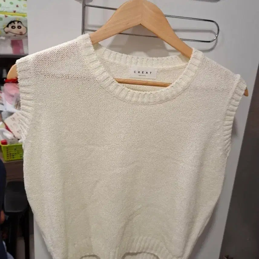 [BUNJANG] Summer Knit Vest - Ivory/Black/Sky Blue (New) / 여름 니트 베스트 아이보리/블랙/하늘색(새상품)