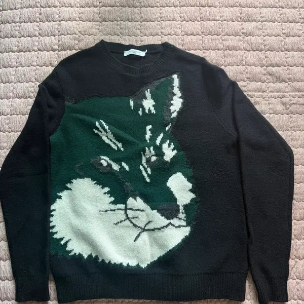 [BUNJANG] Maison Kitsuné Big Fox Head Knit M / 메종키츠네 빅 폭스헤드 니트 m