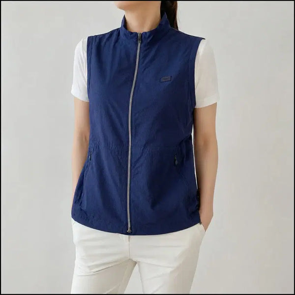 [BUNJANG] Crocodile Lady Logo Punching High-Neck Vest / [95]크로커다일레이디 로고펀칭 스트링 하이넥 조끼