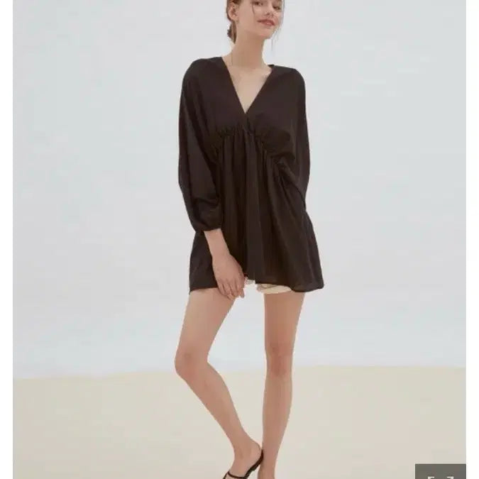 [BUNJANG] Riel Black Shirring Dress Free Size / 리엘 블랙 셔링 원피스 free