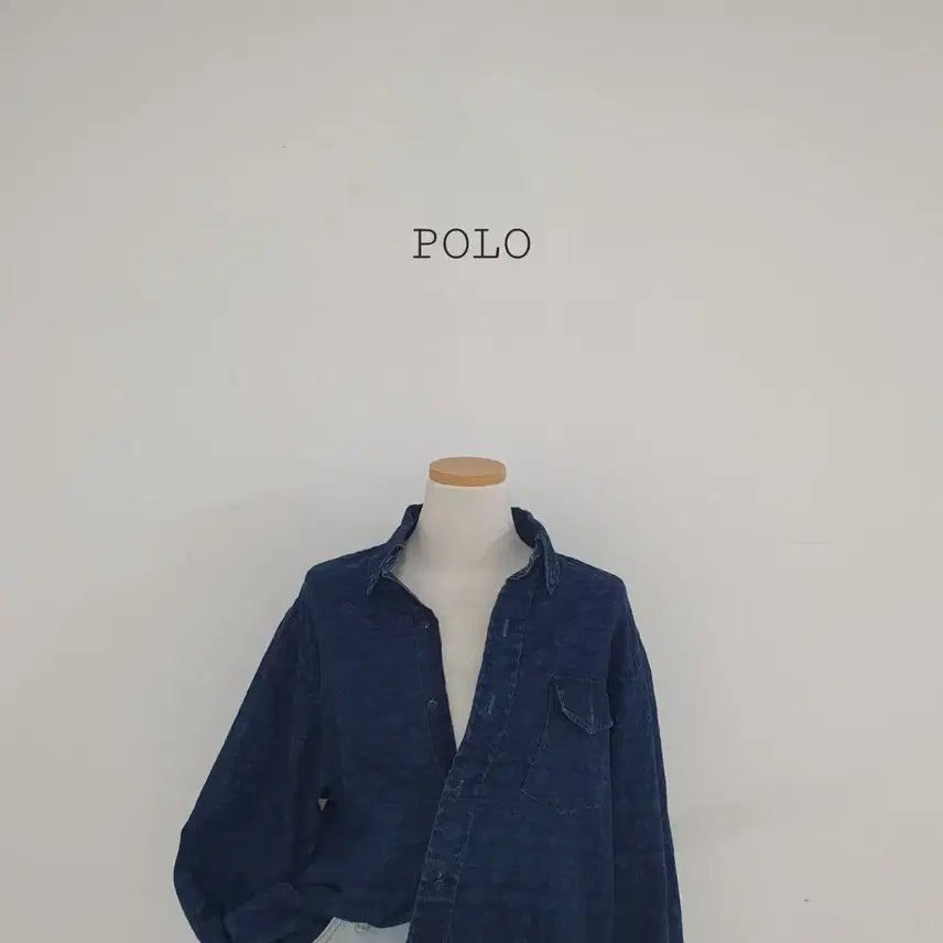 [BUNJANG] Polo Navajo Pattern Dark Wash Denim Shirt / No.26071003 폴로 나바호 패턴 진청 데님 셔츠 진청남방