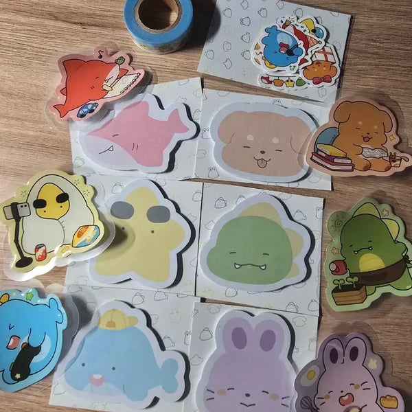 [BUNJANG] Pixely Epoxy Jukak Stickers, Notepads, Masking Tape Set / 픽셀리 에폭시 조각 스티커 메모지 마스킹테이프