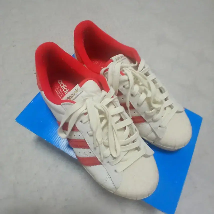 [BUNJANG] Adidas Superstar 82 Cloud White Vivid Red / 아디다스 슈퍼스타 82 클라우드 화이트 비비드 레드