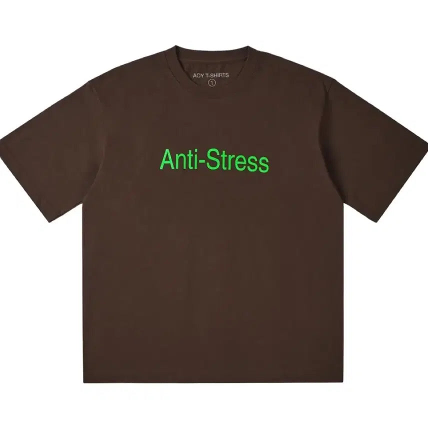 [BUNJANG] AOW Anti-Stress Short-Sleeve T-Shirt (M) Brown / 에이오와이 안티 스트레스 반팔 티 (M) 브라운