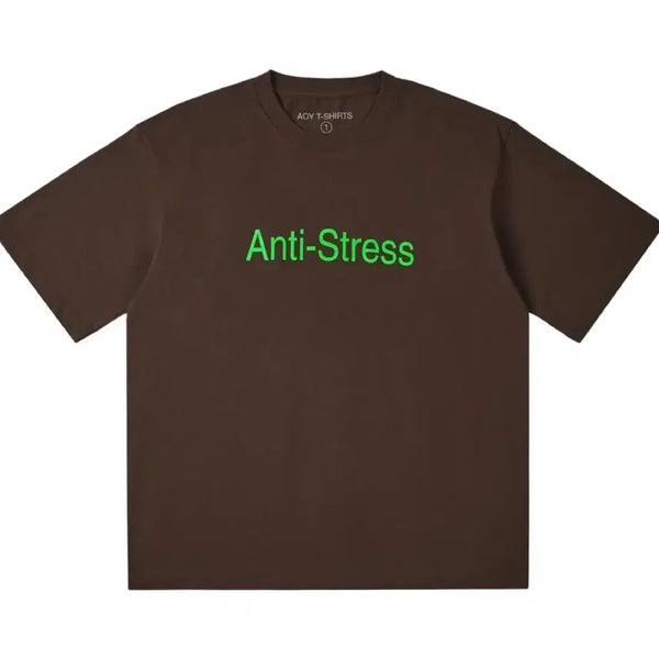 [BUNJANG] AOW Anti-Stress Short-Sleeve T-Shirt (M) Brown / 에이오와이 안티 스트레스 반팔 티 (M) 브라운