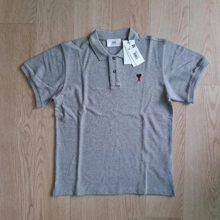 [BUNJANG] AMI Short Sleeve Polo Shirt Grey L / AMI 아미 반팔 카라티 그레이 L(새상품)