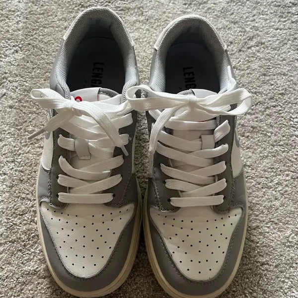 [BUNJANG] LENGA Leather Sneakers Grey/White Size 37 / 렝가(LENGA) 가죽 스니커즈 그레이/화이트 37사이즈(235~240)