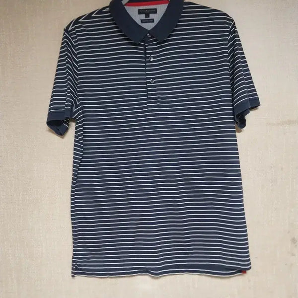 [BUNJANG] Tommy Hilfiger Striped Short Sleeve Polo Shirt / 타미힐피거/100) 스트라이프 반팔카라티