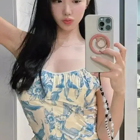[BUNJANG] Sandro Sleeveless Flower Print Dress / 산드로의 슬리브리스 플라워 원피스