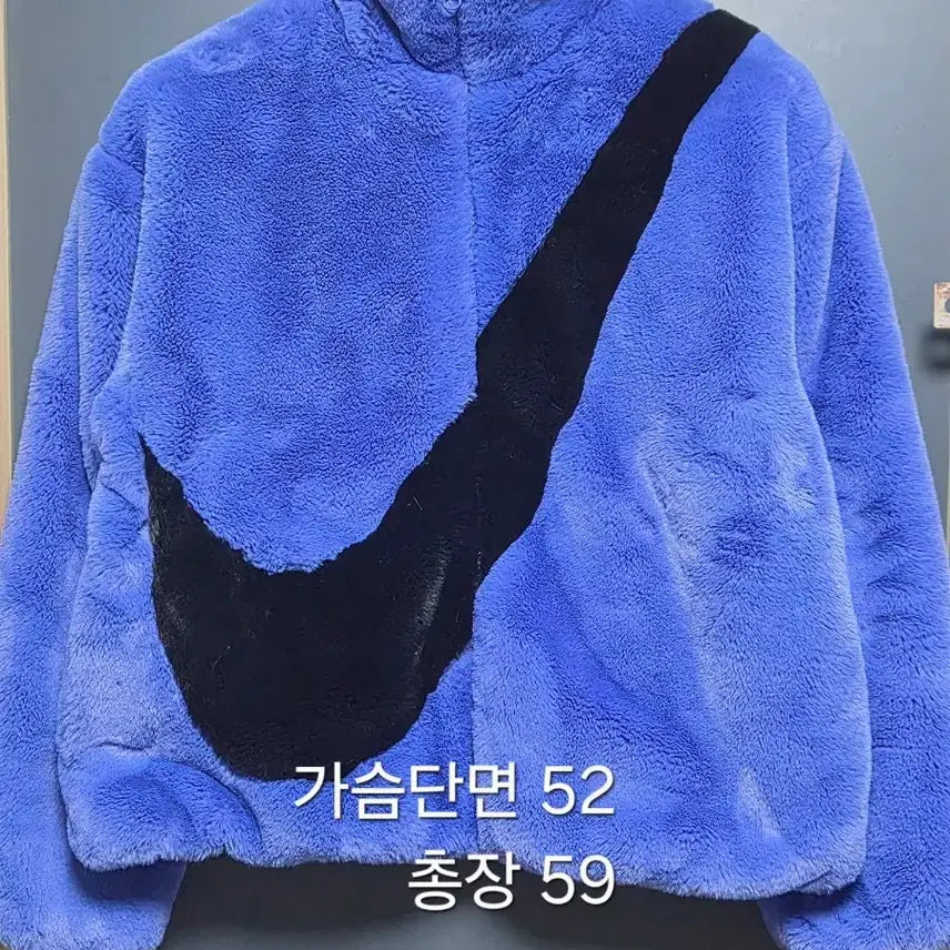 [BUNJANG] Nike Women's Faux Fur Hooded Zip-Up Jacket Blue / S) 여성 나이키 퍼 후드 집업 블루
