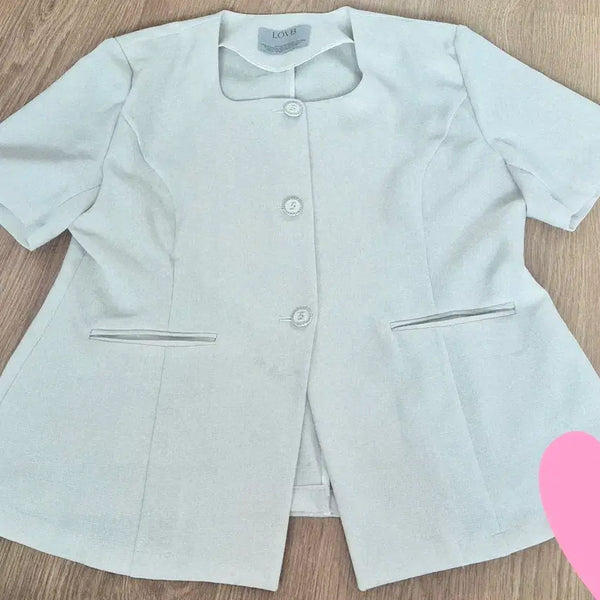 [BUNJANG] Lovebee Short-Sleeve Jacket Light Mint / 러브비 반팔 자켓 연한 민트색