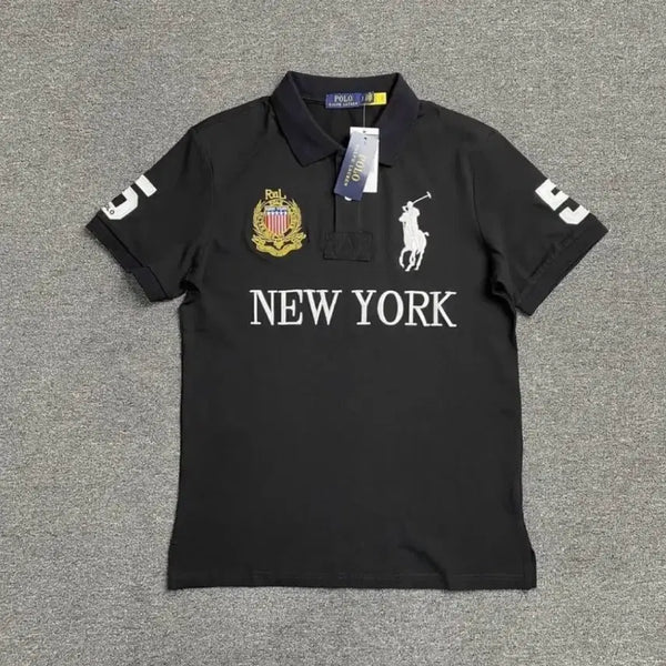 [BUNJANG] Polo Ralph Lauren New York Short Sleeve Polo Shirt Black / 폴로 랄프로렌 뉴욕 반팔 카라티 블랙