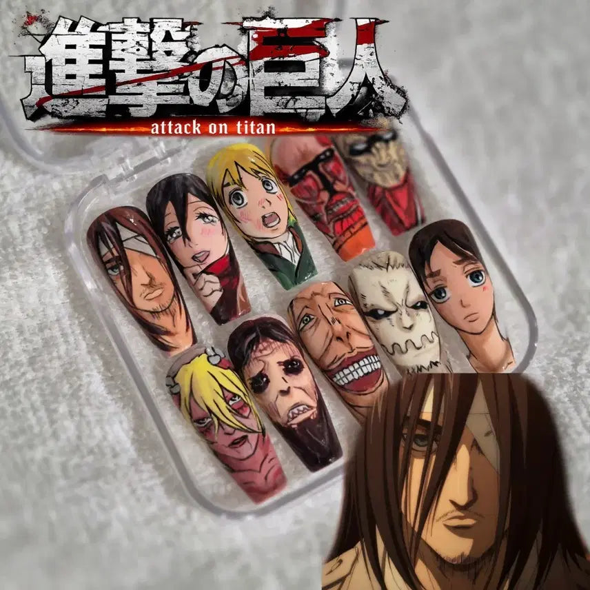 [BUNJANG] Attack on Titan Custom Nail Tips / [Open event]진격거 네일팁 |오타쿠네일 |애니네일 | 캐릭터네일