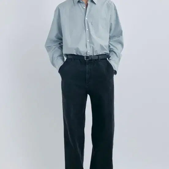 [BUNJANG] Pottery Cotton Typewriter Comfort Shirt Gracie Blue / 포터리 코튼 타입라이터 컴포트 셔츠 그레이시 블루
