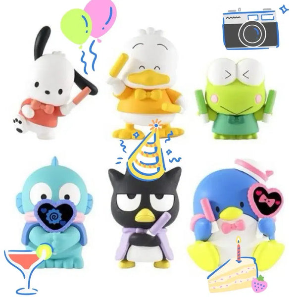 [BUNJANG] Sanrio Happy Danvi Fun Fun Support Figure Set - Hangyodon, Keropi, Pochacco, Bad Badtz-Maru (Sealed) / 미개봉 세트 해피단브이 피규어 산리오 한교동 케로피 포차코 배드바츠마루